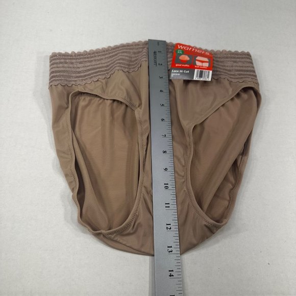 Warner's Women's Size 7 Large Panty Lace Hi Cut No Pinching Beige New With Tags - Picture 6 of 7